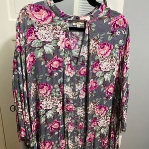 UMGEE Dress Boho Floral Bohemian Bell Sleeve M